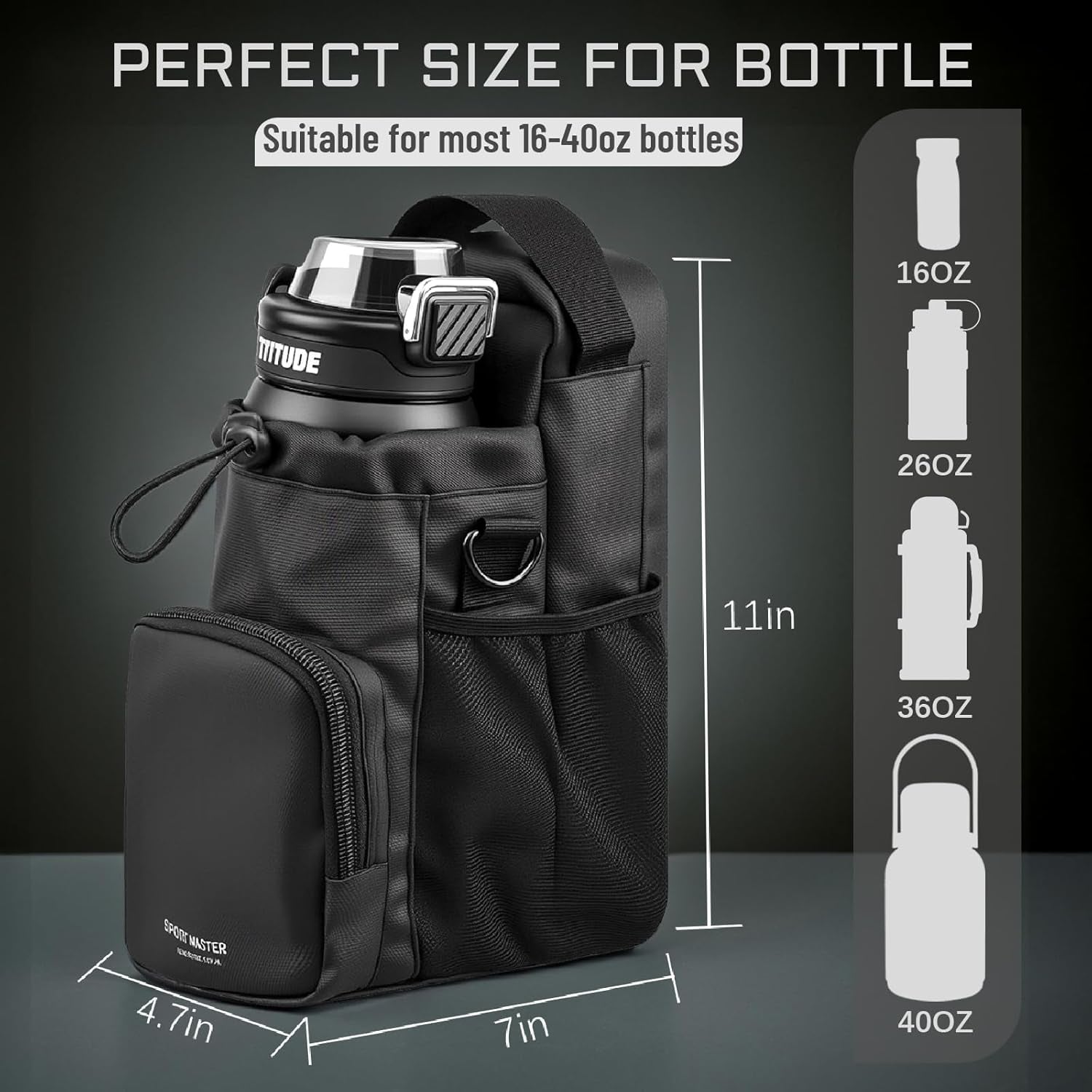 Magnetic Gym Bag, Water Bottle Holder with Small Bag for Men and Women- Sling Crossbody Bag with Strap for Gym Accessories
