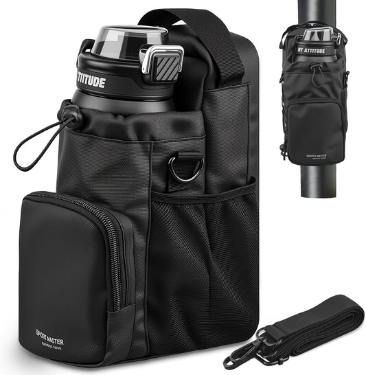 Magnetic Gym Bag, Water Bottle Holder with Small Bag for Men and Women- Sling Crossbody Bag with Strap for Gym Accessories